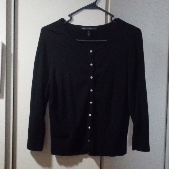 BCBG MAXAZRIA Black Button Front Cardigan Sweater - Picture 1 of 16